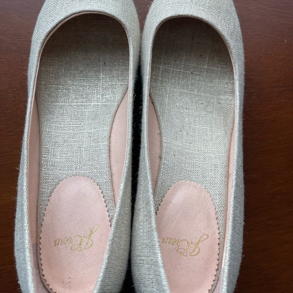 J Crew espadrille, beige with gold thread - Picture 5 of 6